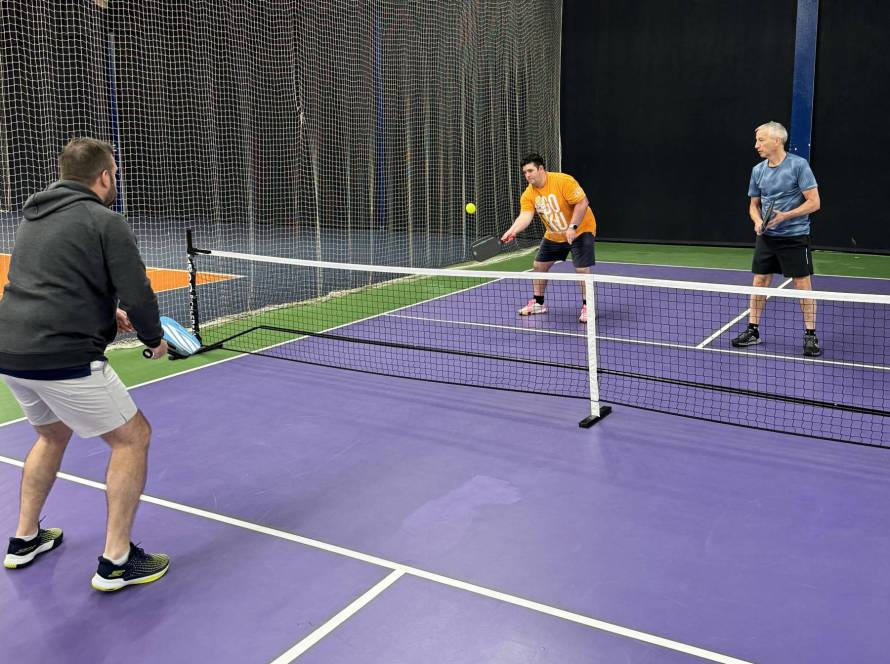 Andy coatching on pickleball court